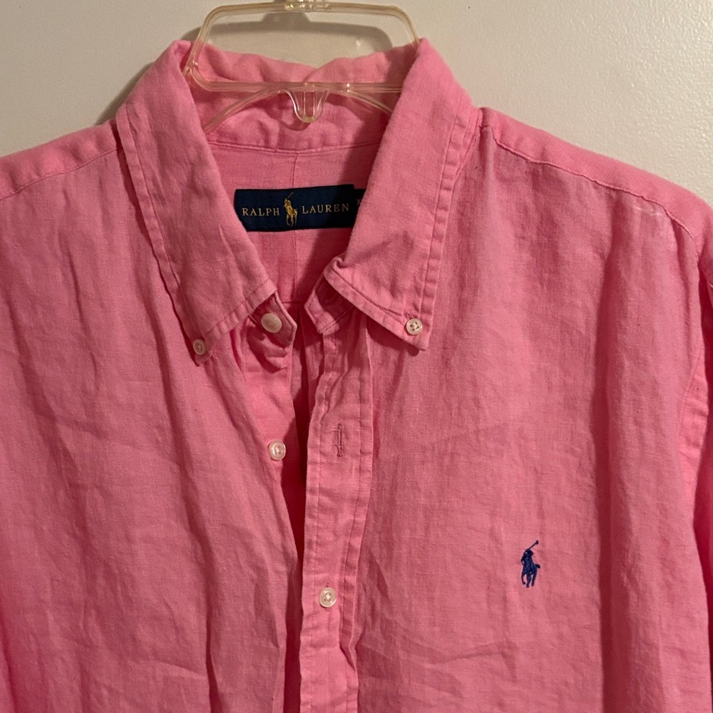 Ralph Lauren Men's Pink Button Down Shirt